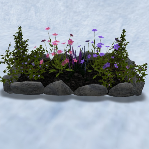 Flowerbed pink, lila