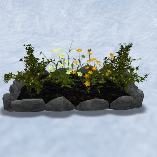 Flowerbed yellow, orange
