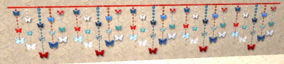 AA Cascade Butterflies Red white and blue light boxed
