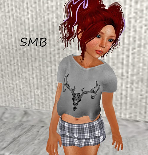 ~io~ Crop Tee (Deer Skull)