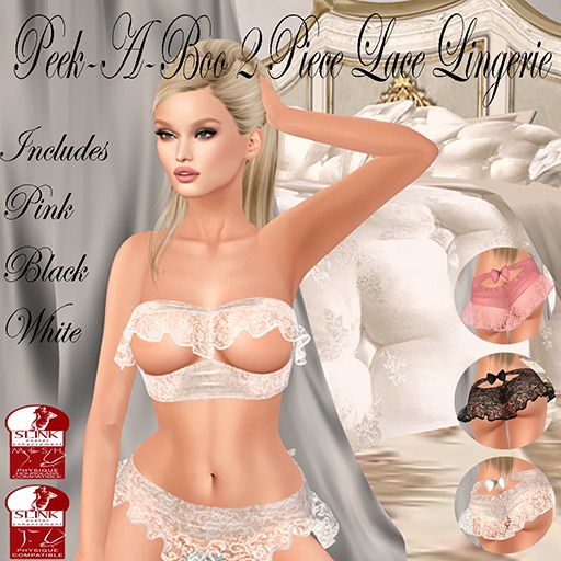 SLINK - PEEK -A-BOO 2 PIECE LACE LINGERIE