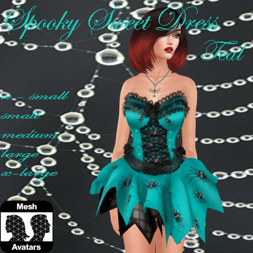 Second Life Marketplace YGTL SPOOKY SWEET DRESS TEAL