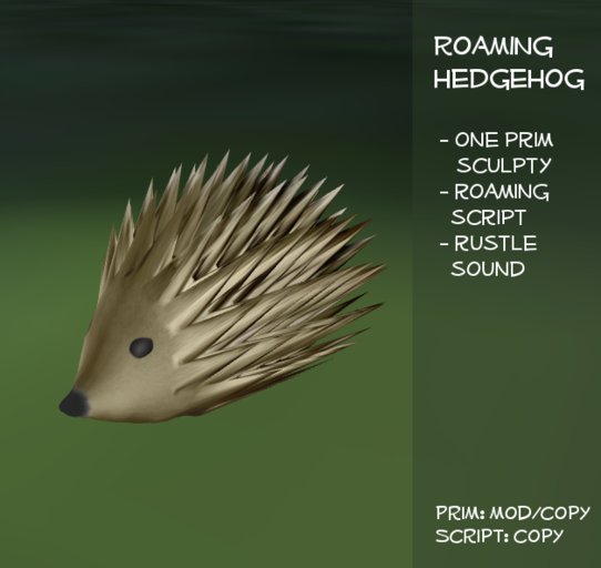 Free roaming sculpted hedgehog 