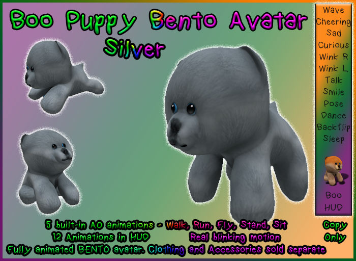 Boo BENTO Puppy Avatar - Silver