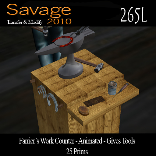 Farrier's Work Counter - Work Chores for Role Play