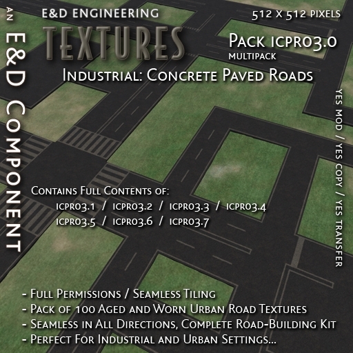 [ICPR03.0] 100 Concrete Urban Road Street Highway Textures FatPack Multipack from E&D ENGINEERING