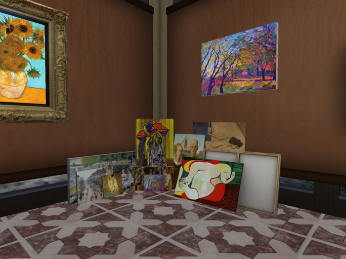 Large Corner leaning paintings