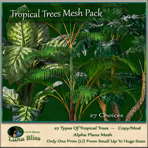 Tropical Trees Mesh Pack - 27 Tree Types