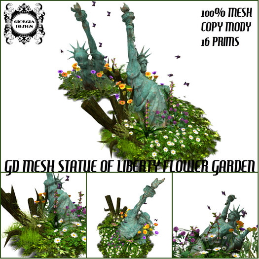 GD MESH STATUE OF LIBERTY FLOWER GARDEN