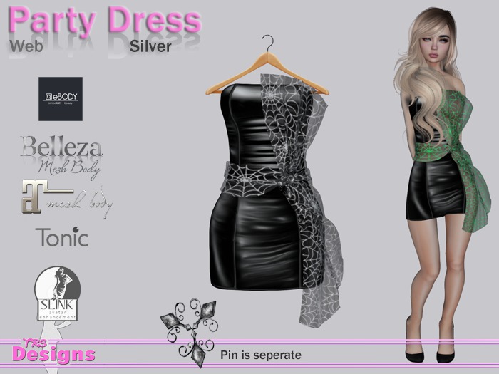 Party Dress Web Silver