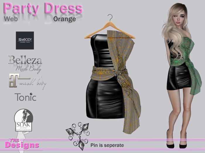 Party Dress Web Orange
