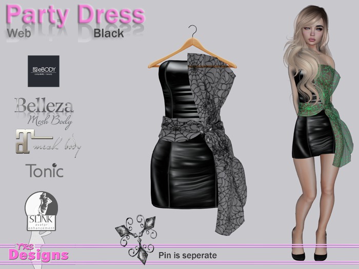 Party Dress Web Black