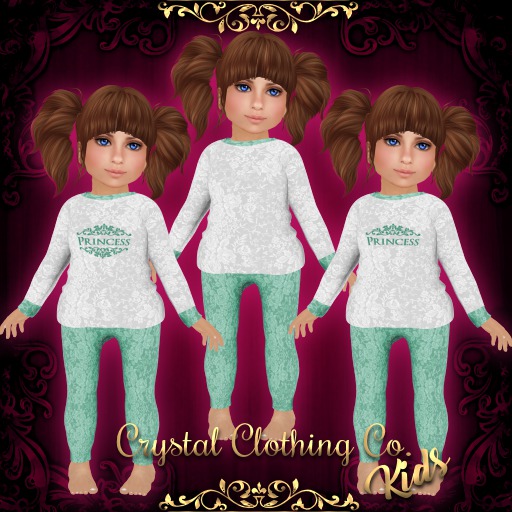 [CC Co. Kids] Princess Jammies - Mint Green (TD Baby & Kids)