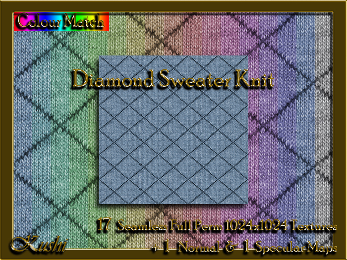 !Kushi! DiamondSweaterKnit Textures -WEAR TO UNPACK