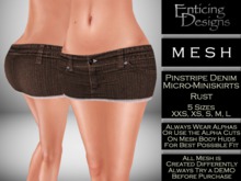 *ED Mesh Pinstripe Denim Micro Miniskirt - Rust