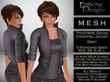 *ED Mesh Belted Crop Jacket - Pin Denim Grey