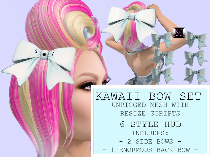 .:S.C:. Accessory - Kawaii Bow Set - Blue