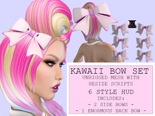 .:S.C:. Accessory - Kawaii Bow Set - Pink