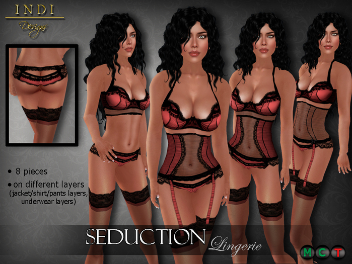 INDI Designs - Seduction Lingerie Red