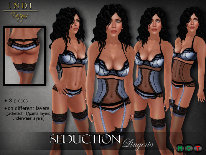 INDI Designs - Seduction Lingerie Blue