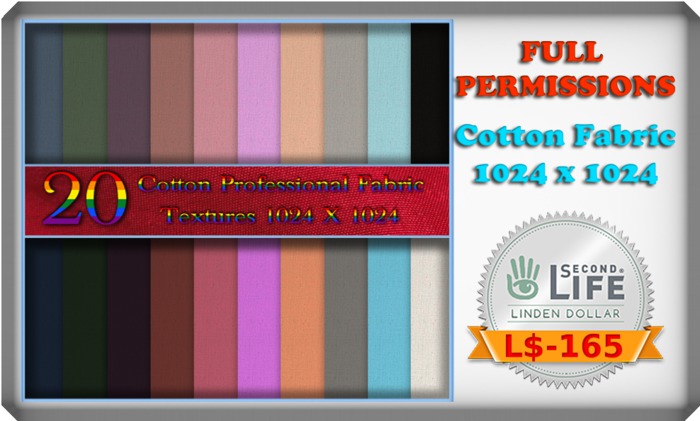 Cotton Professional fabric textures FULL PERM