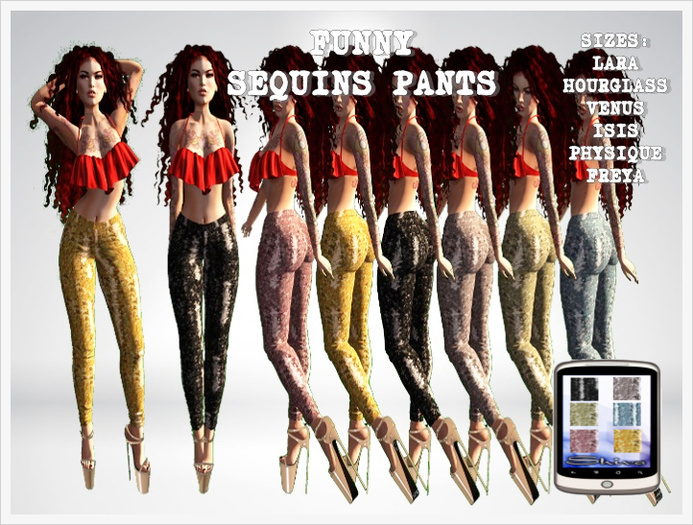 SH! Funny Sequins Pants Fitted