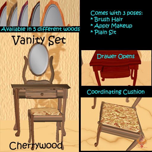 JJs Designs Vanity w/Mirror Set - Ebony