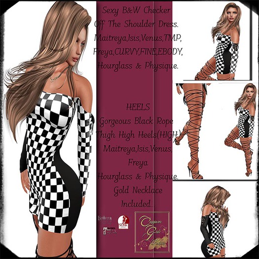 !CGF-*Chandra Raceway*  (B&W) Dress Outfit