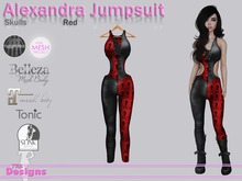 Alexandra Jumpsuit Skulls Red