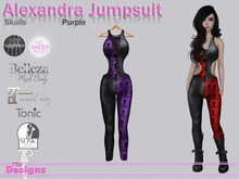 Alexandra Jumpsuit Skulls Purple
