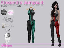 Alexandra Jumpsuit Skulls Jade