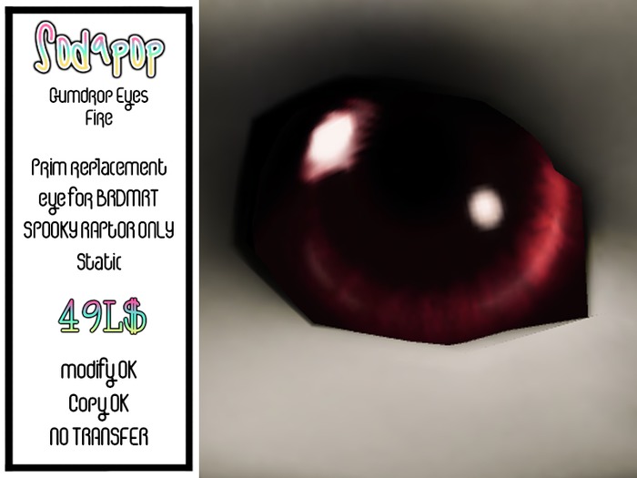 BRDMRT Spooky Raptor - Gumdrop Eyes Fire