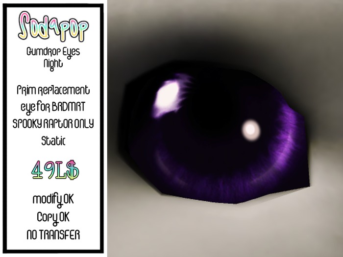 BRDMRT Spooky Raptor - Gumdrop Eyes Night