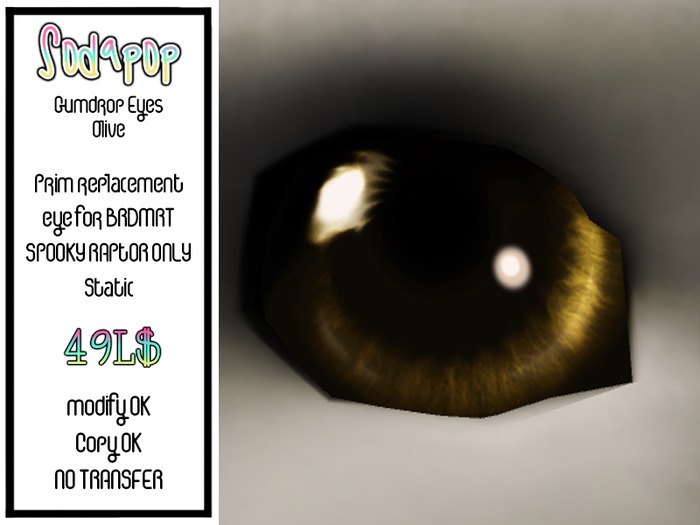BRDMRT Spooky Raptor - Gumdrop Eyes Olive