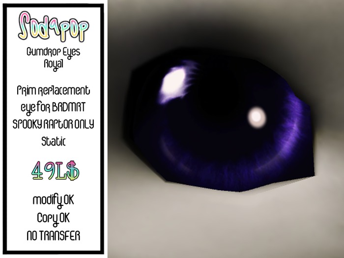 BRDMRT Spooky Raptor - Gumdrop Eyes Royal