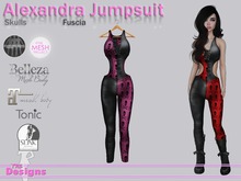 Alexandra Jumpsuit Skulls Fuscia