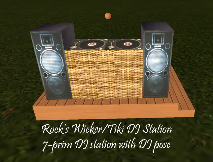 Rock's Wicker/Tiki DJ Station (Boxed)
