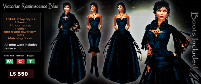 Steampunk Victorian Reminiscence Blue
