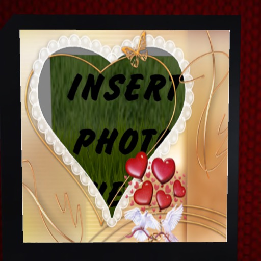 C & D Enterprises - Photo Frame-Gold Trim Heart with Red Hearts