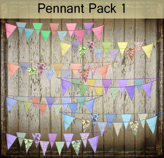 Colourful pennant textures - flags
