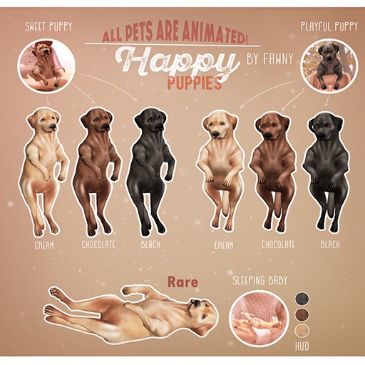 Fawny - Happy Puppies.Sleeping Baby - RARE