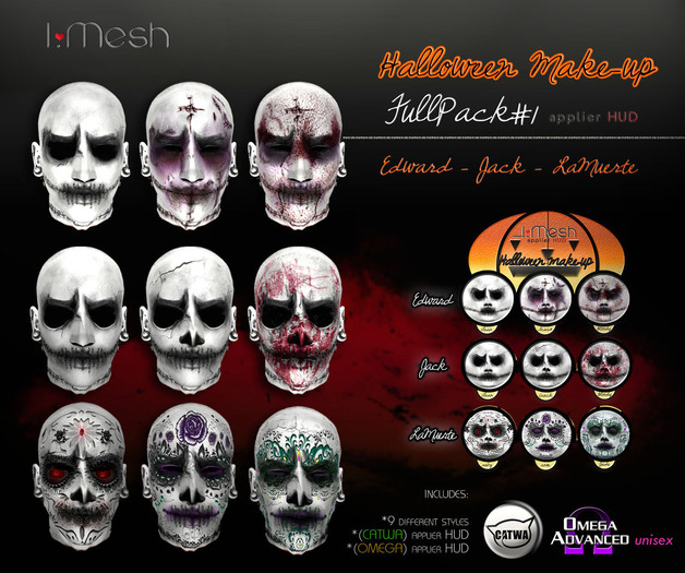 [i.mesh] - Halloween make-up - Fullpack#1 HUD - CATWA/OMEGA