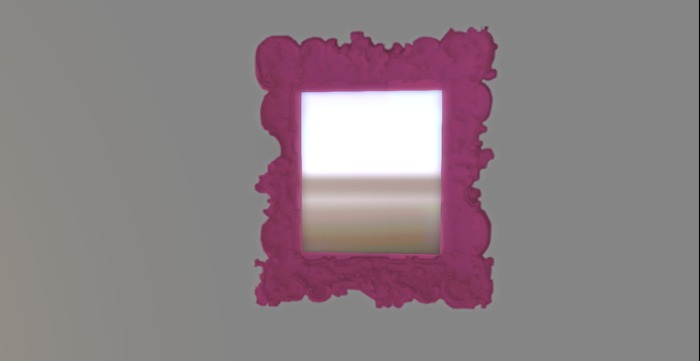 Pink barroque mirror