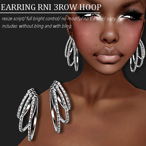 [DEMO] EARRING RNI 3ROW HOOP PLATINUM       -RYCA-
