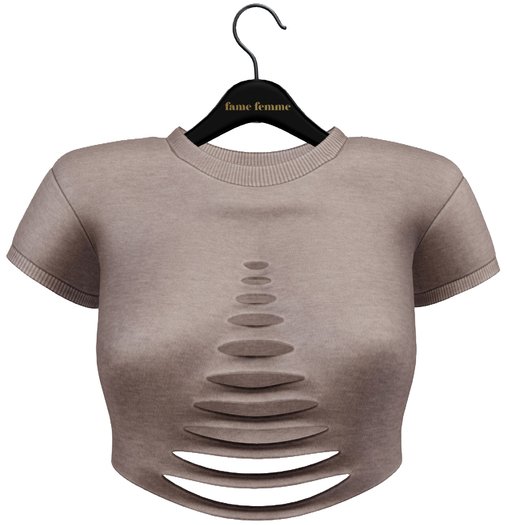 fame femme : RippedCropTop - Crema