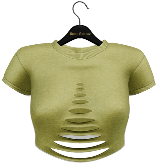 fame femme : RippedCropTop - Lemon