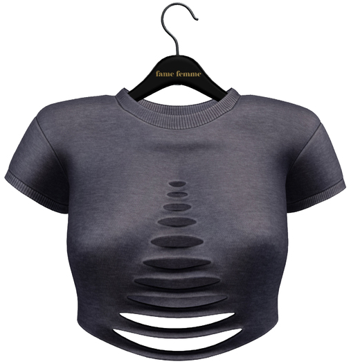 fame femme : RippedCropTop - Levander