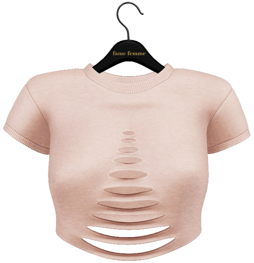 fame femme : RippedCropTop - Rose