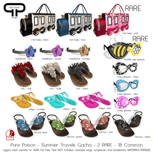 Second Life Marketplace - Pure Poison - Frills Sandals - Red {wear ONLY}