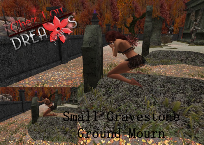 *Chez Lou*HUD*WEAR & UNPACK*Small Gravestone Ground-Mourn